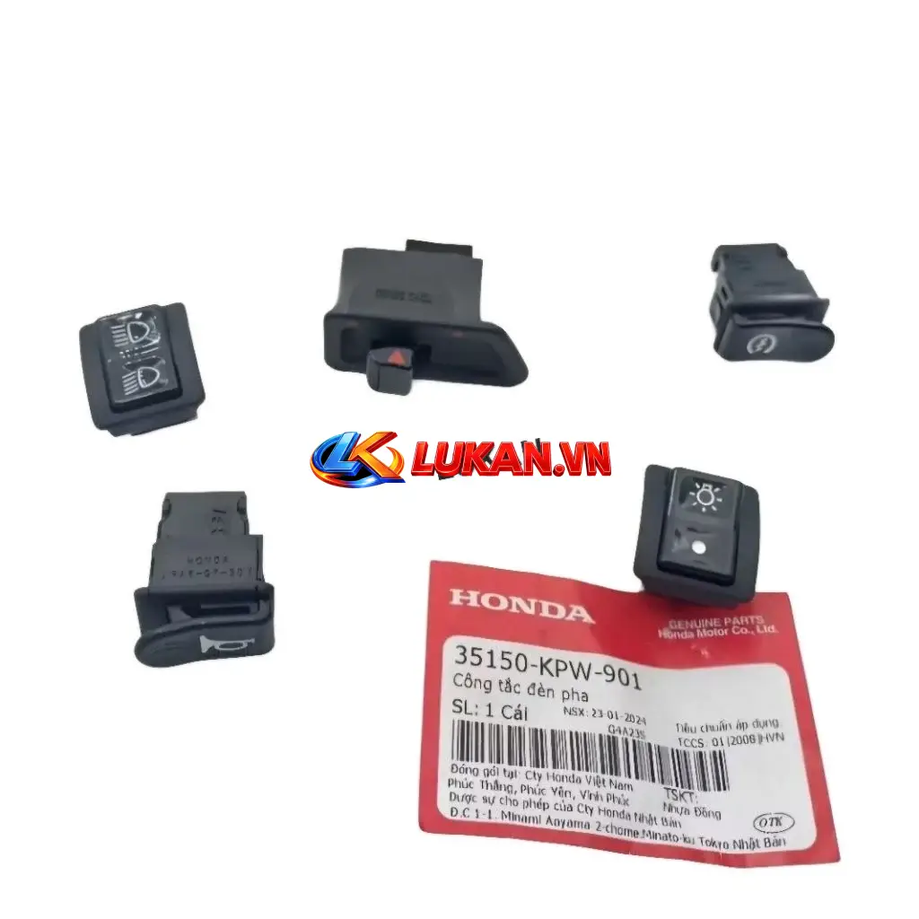 Bộ 5 nút bật, công tắc điện WAVE A, RS, S100, RSX 100... zin chính hãng