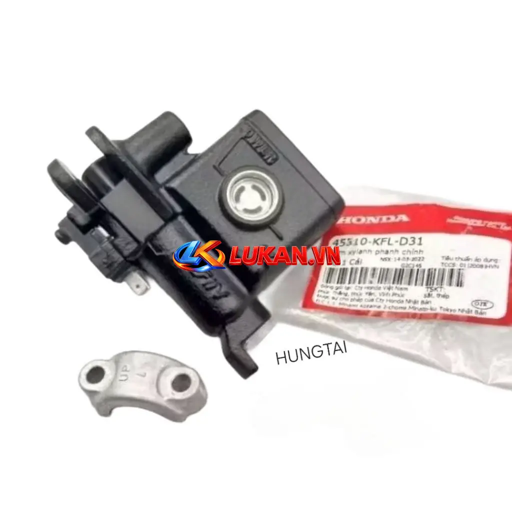 Cùm bình dầu thắng, phanh đĩa trước WAVE ZX, RS, S100, RSX... zin Honda 45510-KFL-D31