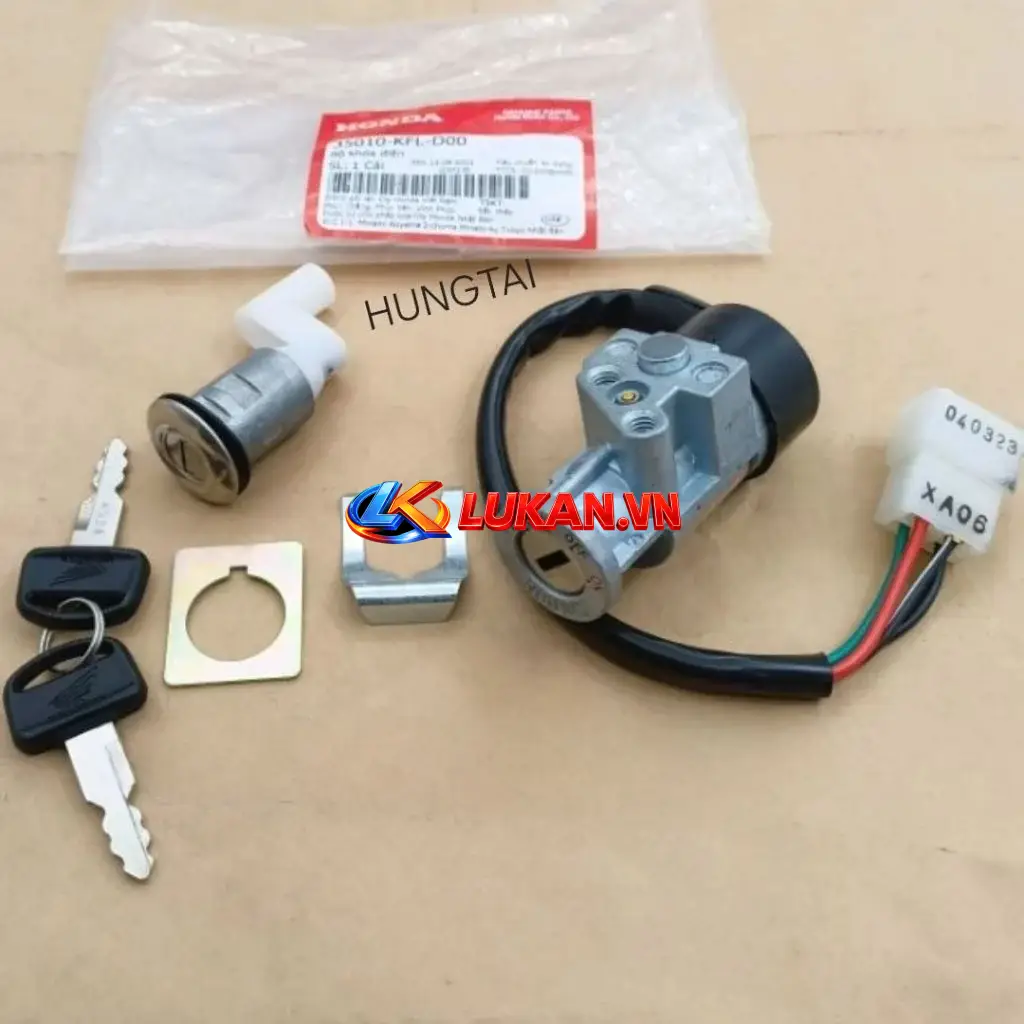 Bộ ổ khóa, công tắc điện xe WAVE THÁI, ALPHA, ZX.... zin chính hãng 35010-KFL-D00