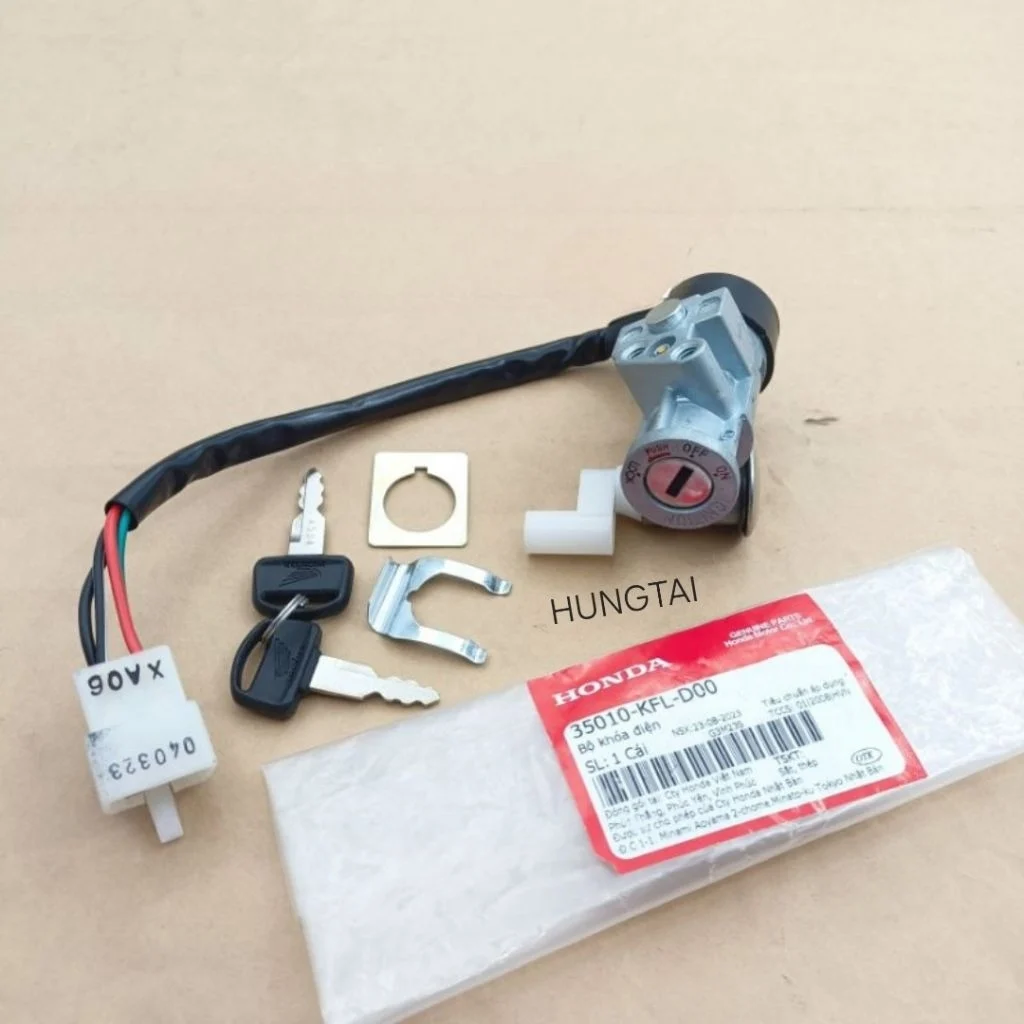Bộ ổ khóa, công tắc điện xe WAVE THÁI, ALPHA, ZX.... zin chính hãng 35010-KFL-D00 - Ảnh 3