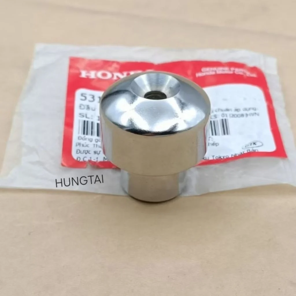Gù đầu tay lái, trắng inox bao tay nắm WAVE, FUTURE... zin Honda 53105-KPH-690 - Ảnh 2