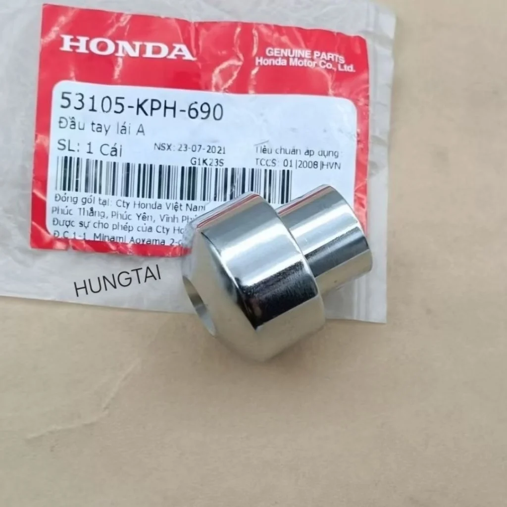 Gù đầu tay lái, trắng inox bao tay nắm WAVE, FUTURE... zin Honda 53105-KPH-690 - Ảnh 3