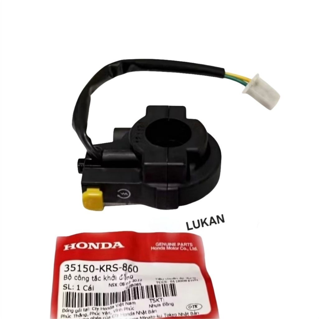 Cùm ống ga, công tắc đề khởi động WAVE Thái, ALPHA, ZX... zin Honda 35150-KRS-860 - Ảnh 4