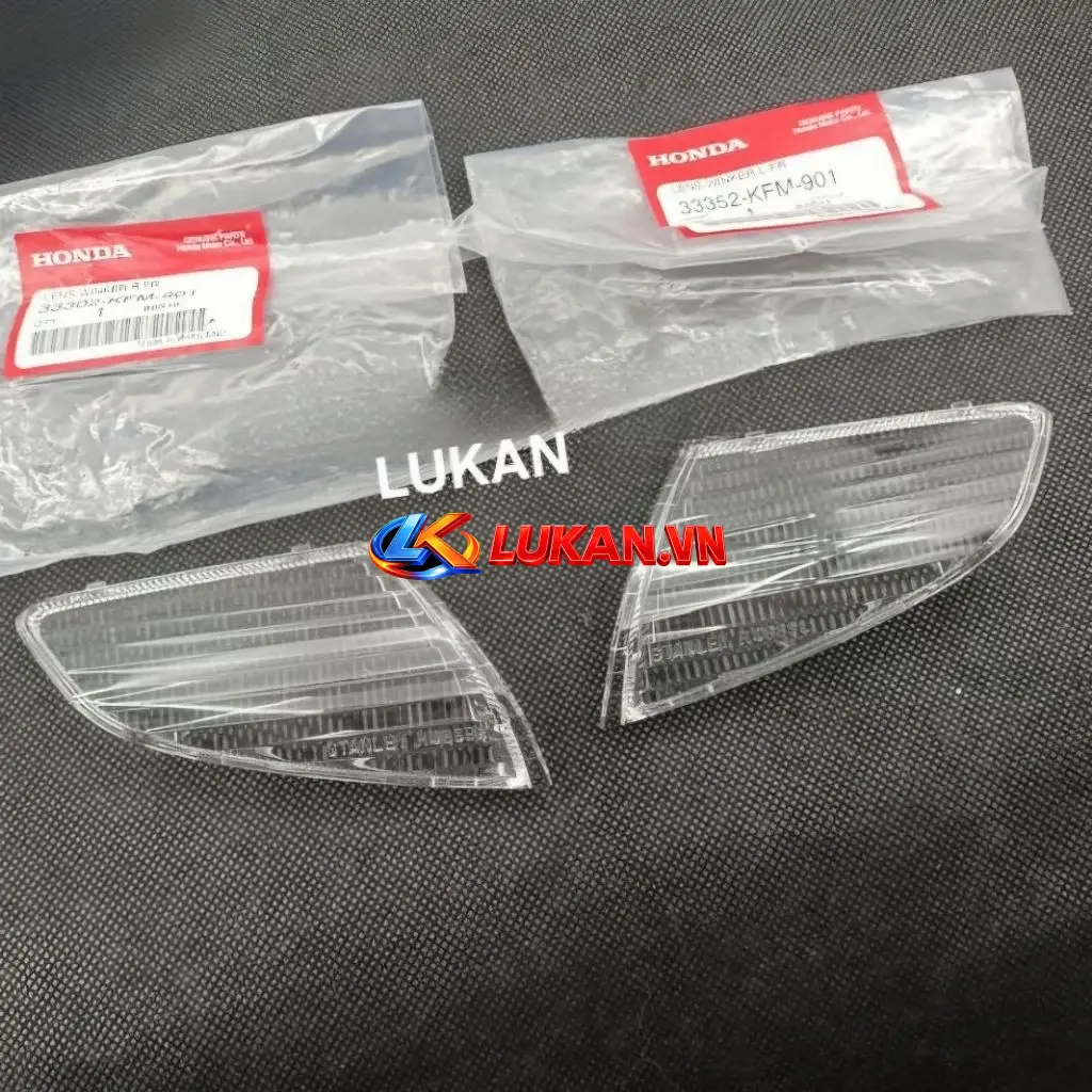 Cặp nắp chụp, ốp võ đèn xi nhan trước xe DREAM Lùn 99 zin Honda 33302-KFM-901, 33352-KFM-901