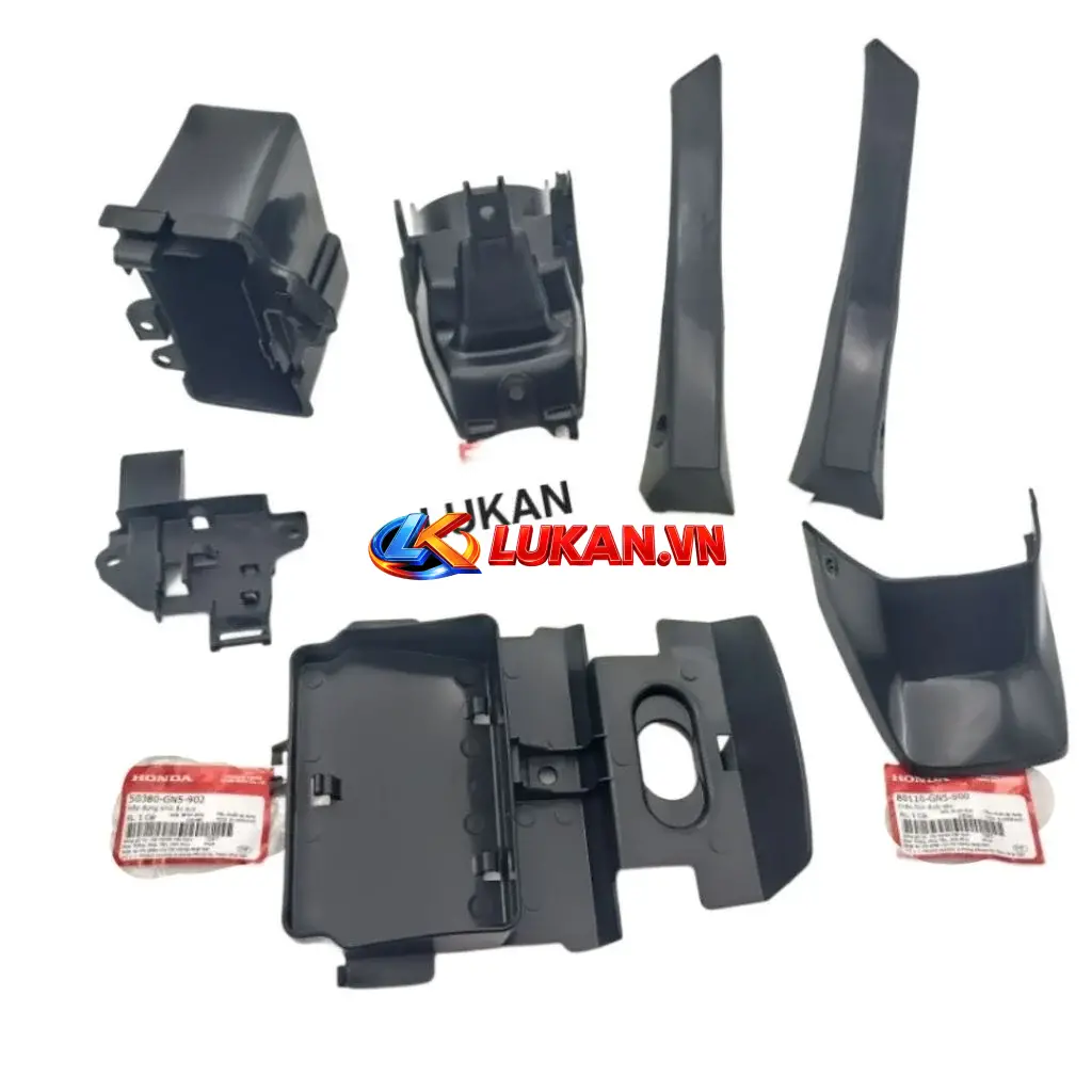 Bộ 7 nhựa nhám đen, áo xe DREAM zin chính hãng Honda