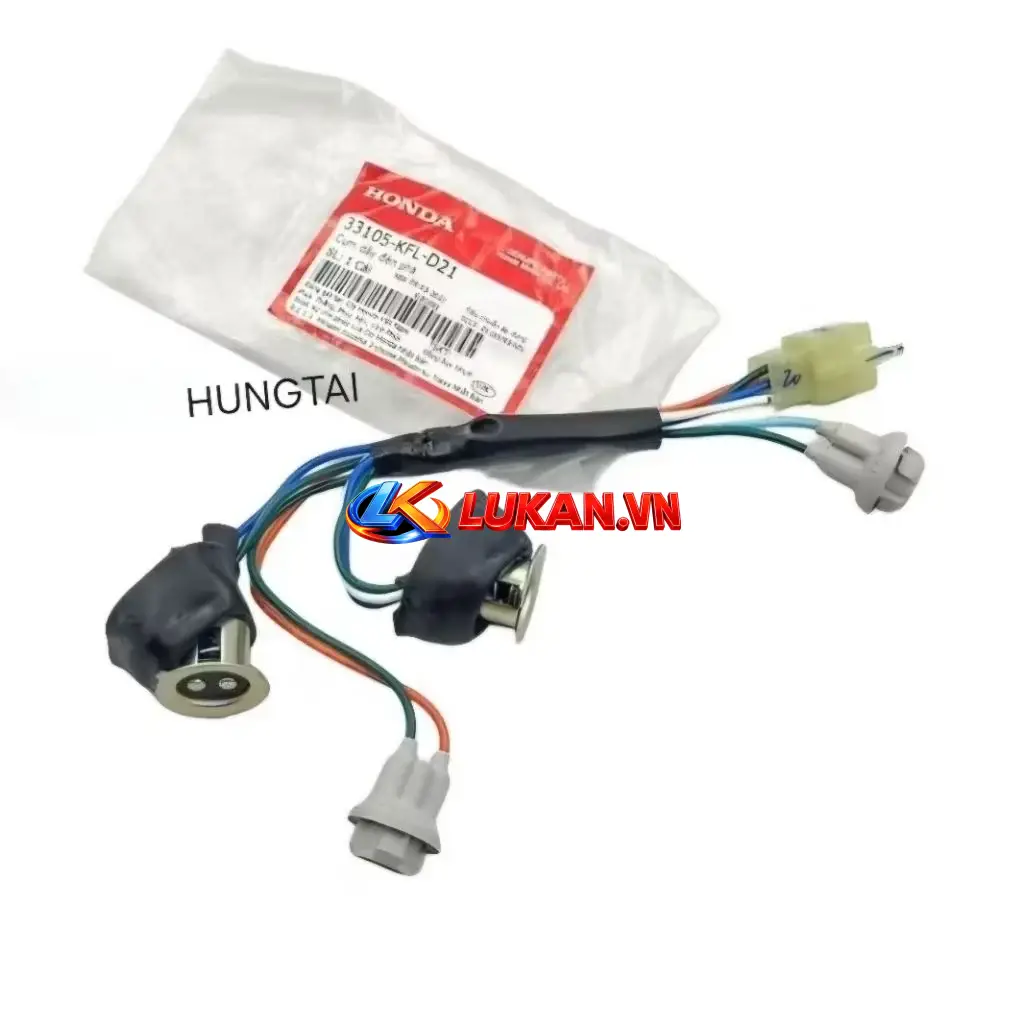 Dây điện đuôi chóa đèn pha WAVE ALPHA, ZX zin Honda 33105-KFL-D21