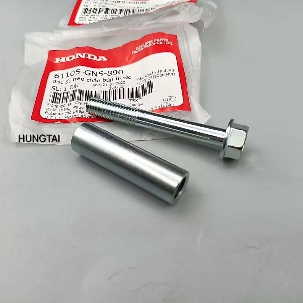 2 Ốc lắp baga mũi, chắn bùn trước xe DREAM zin. bu lông 8x60 95701-080-6000, 61105-GN5-890 - Ảnh 2