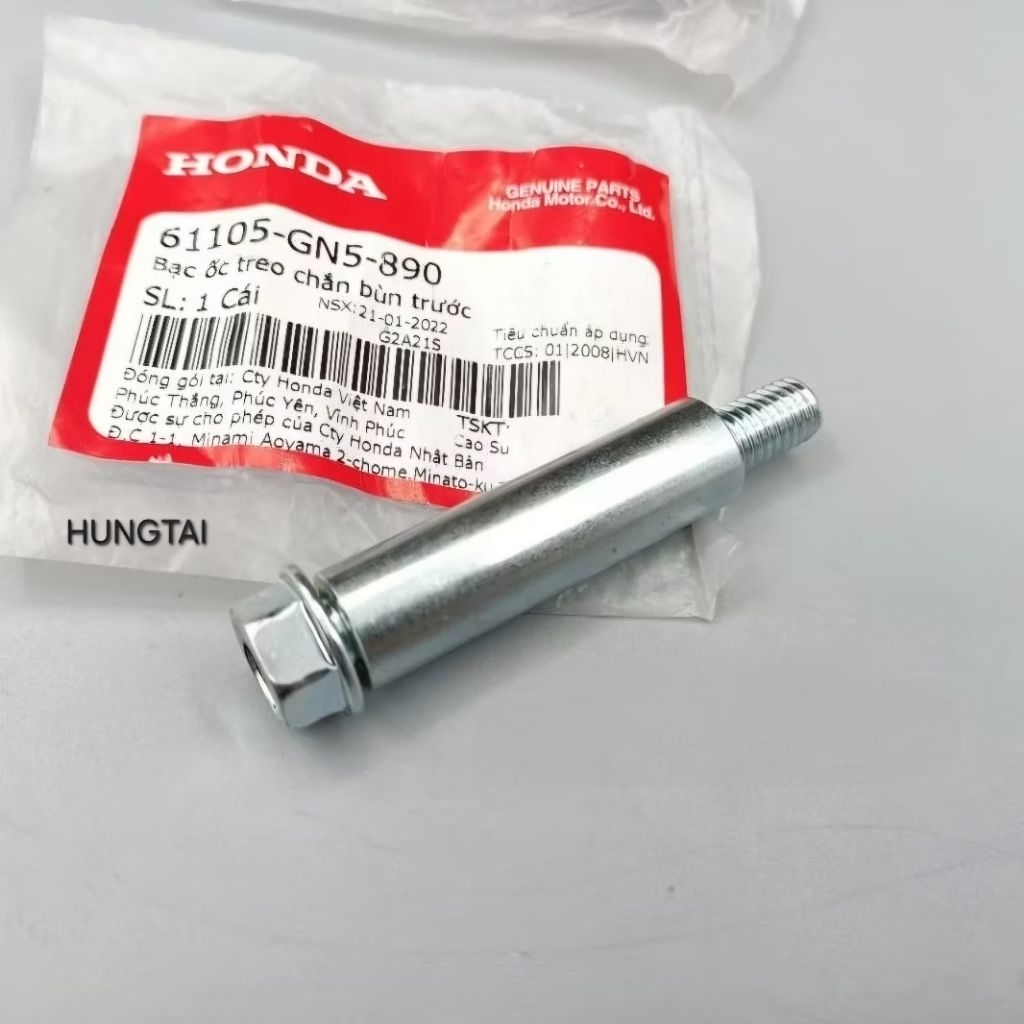 2 Ốc lắp baga mũi, chắn bùn trước xe DREAM zin. bu lông 8x60 95701-080-6000, 61105-GN5-890 - Ảnh 3