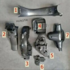 Bộ 7 nhựa nhám đen, áo xe WAVE Thái, ALPHA, ZX... zin Honda