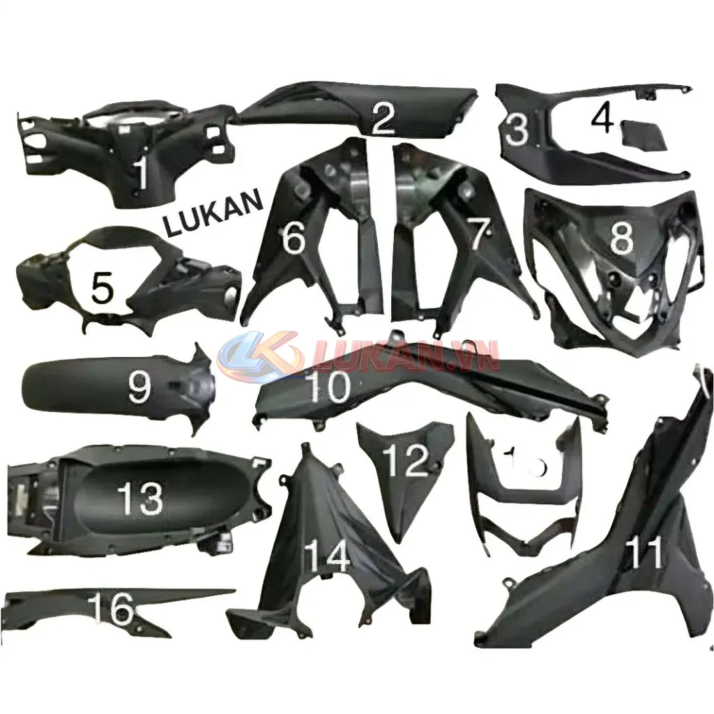 Full bộ 17 nhựa nhám đen xe WINNER V1 150 zin Honda chính hãng - Ảnh 2