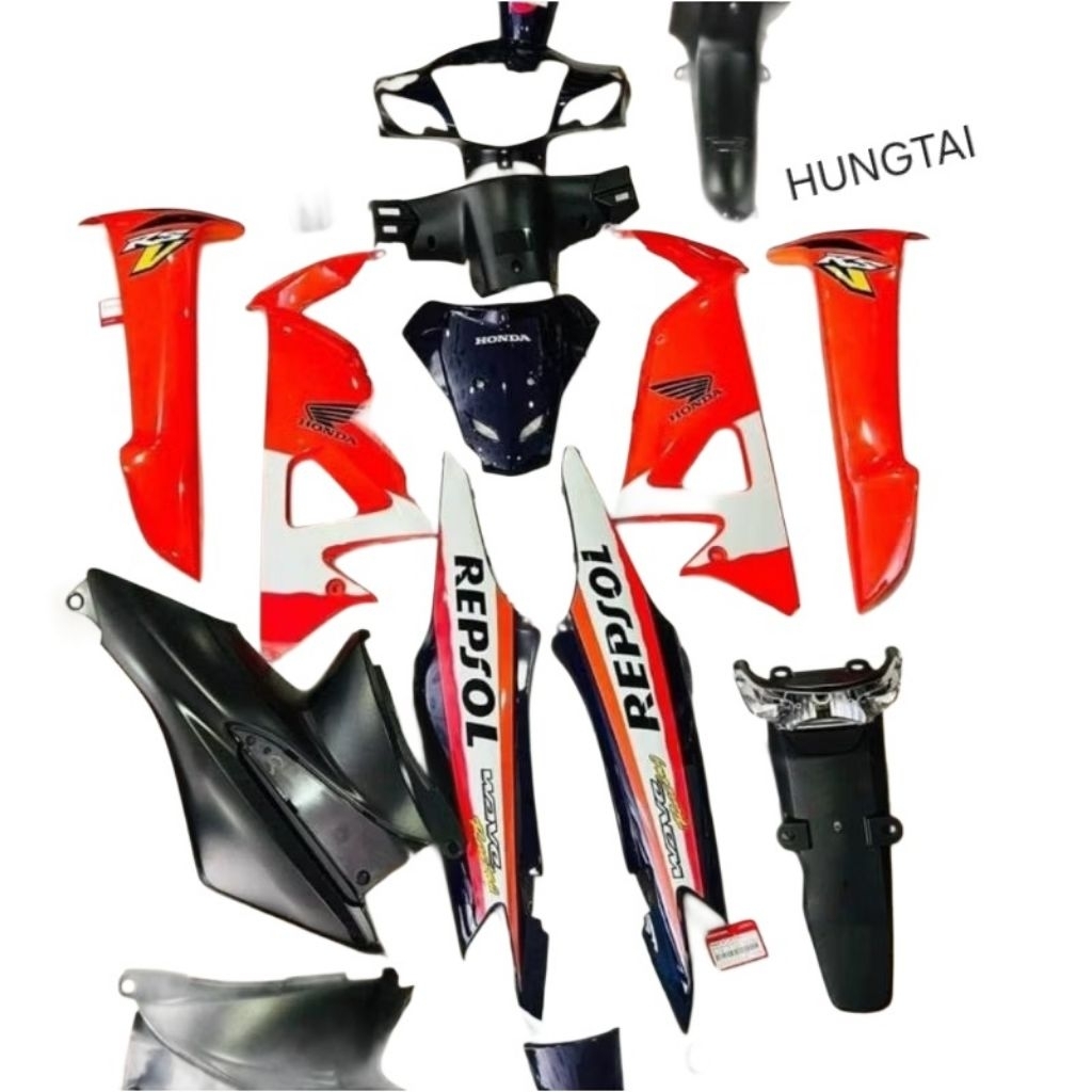 Bộ nhựa dàn áo, võ xe WAVE RS Cam zin Honda luôn tem repsol - Ảnh 4
