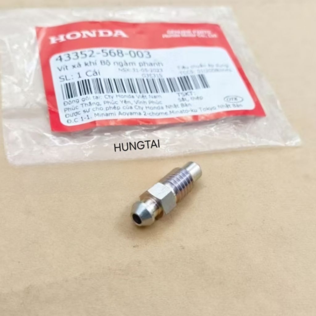 Ốc, vít xã khí heo dầu, phanh thắng đĩa WAVE, FUTURE, WINNER.... zin Honda 43352-568-003 - Ảnh 3