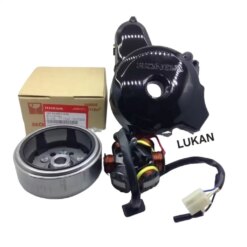 Bộ lốc điện vô lăng lửa 6 cuộn WAVE Thái, ALPHA, ZX... màu đen zin Honda