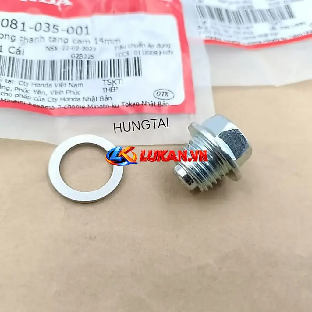 Ốc tăng sên, xích cam DREAM, WAVE, FUTURE.... bu lông 14mm zin 90081-035-001