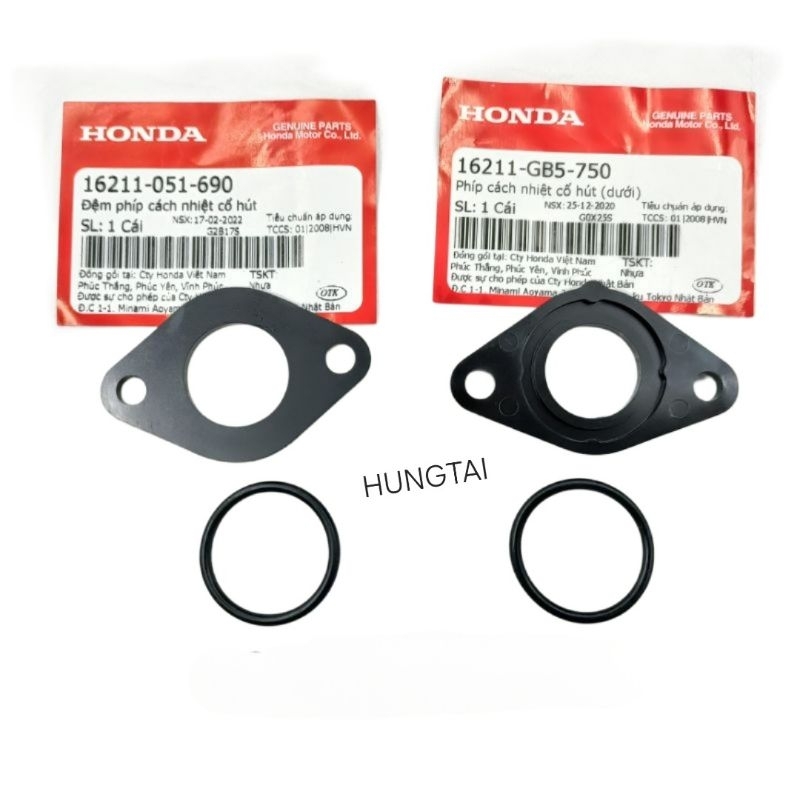 4 ron đệm nhựa, cách nhiệt chế hòa khí co xăng DREAM, WAVE, FUTURE, CUB... phím zin 16211-051-690, 16211-GB5-750 - Ảnh 4