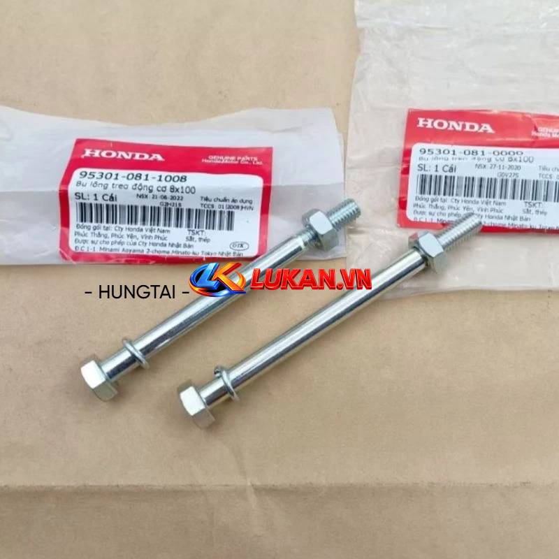 Cặp ốc, cốt treo máy, động cơ WAVE ALPHA, RS, S100, RSX.... zin bu lông 8x100 95301-081-1008