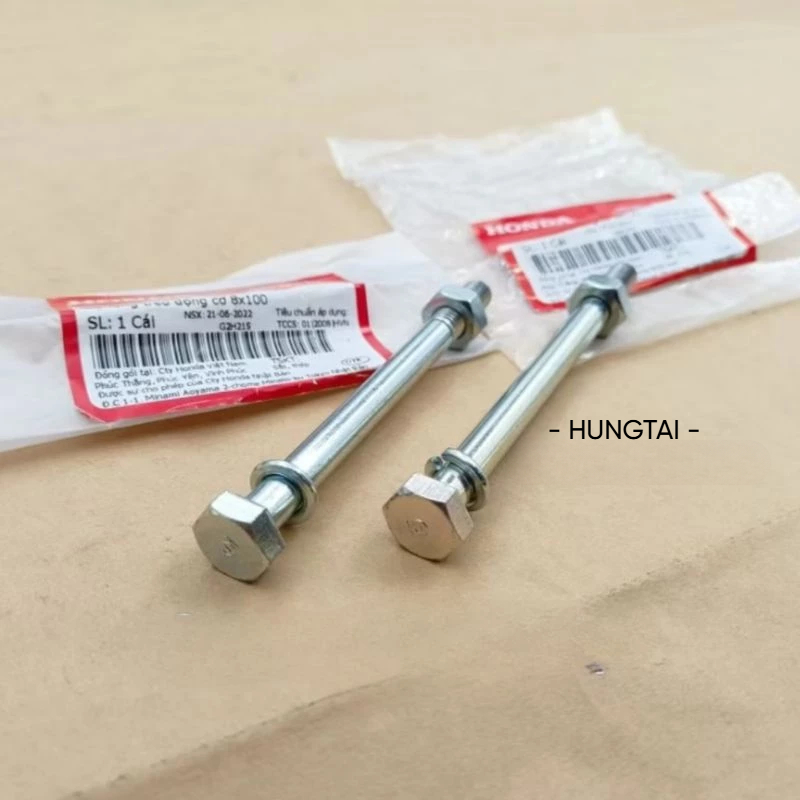 Cặp ốc, cốt treo máy, động cơ WAVE ALPHA, RS, S100, RSX.... zin bu lông 8x100 95301-081-1008 - Ảnh 2