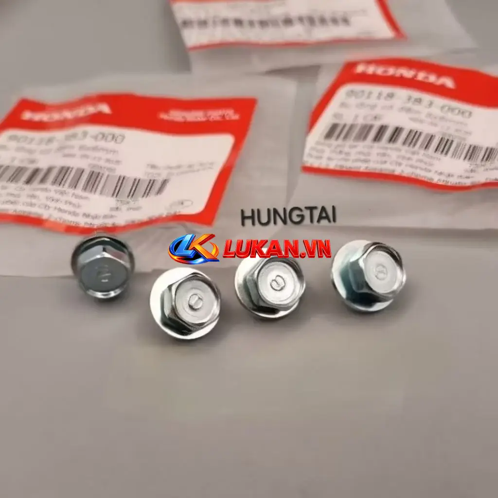 Bộ 4 ốc hộp xích, sên cacte DREAM, WAVE, FUTURE, CUB... zin Honda 90118-383-000, 93401-060-1000