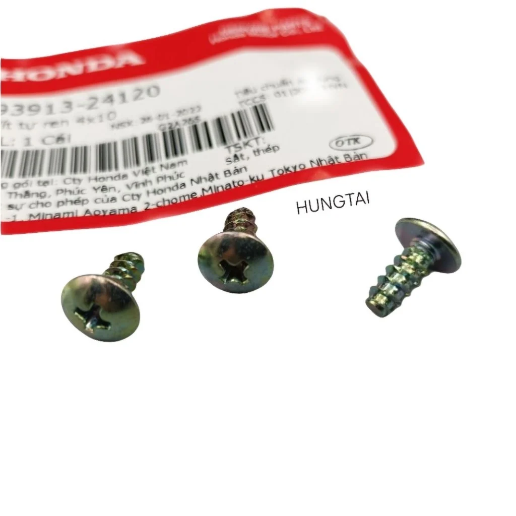 1 ốc, vít bắt nhựa mặt nạ xi trước xe DREAM... zin Honda 4x10 93913-24120 - Ảnh 3
