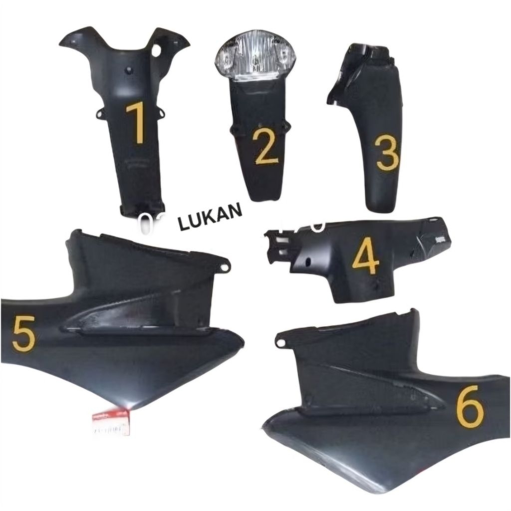 Bộ 6 ốp nhựa nhám đen, áo WAVE A, ALPHA, RS, S100... zin Honda - Ảnh 4