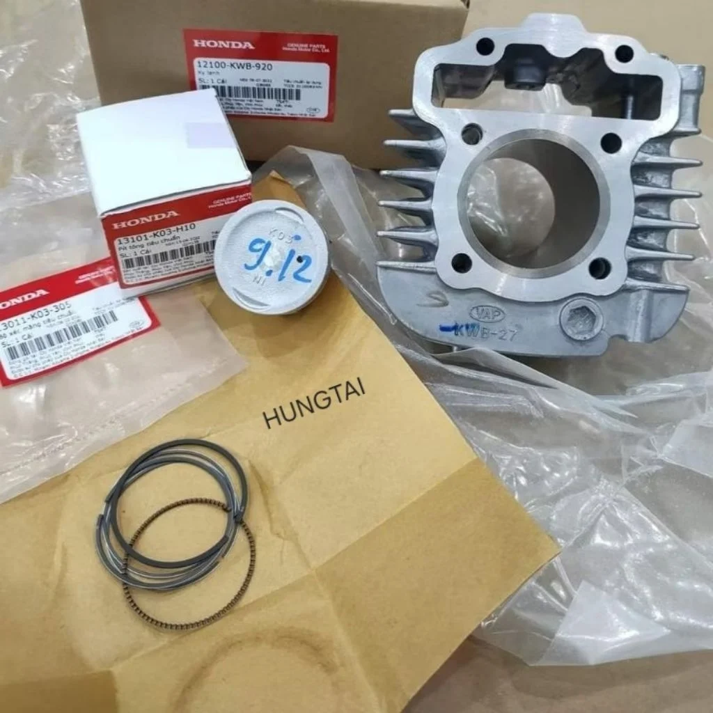 Lòng hơi, xi lanh WAVE S110, RSX, BLADE, ALPHA 110... luôn piston bạc zin 12100-K03-H10, 12100-KWB-920 - Ảnh 3