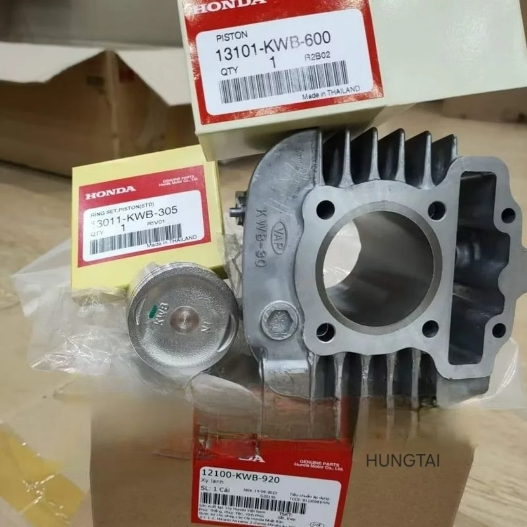 Lòng hơi, xi lanh WAVE S110, RSX, BLADE, ALPHA 110... luôn piston bạc zin 12100-K03-H10, 12100-KWB-920 - Ảnh 4
