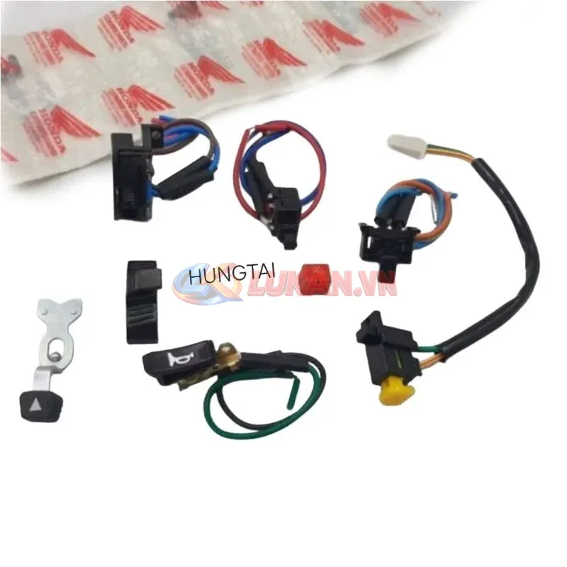 Bộ 5 nút bật công tắc điện, đèn xe WAVE Thái, ALPHA, ZX đời đầu - Ảnh 4
