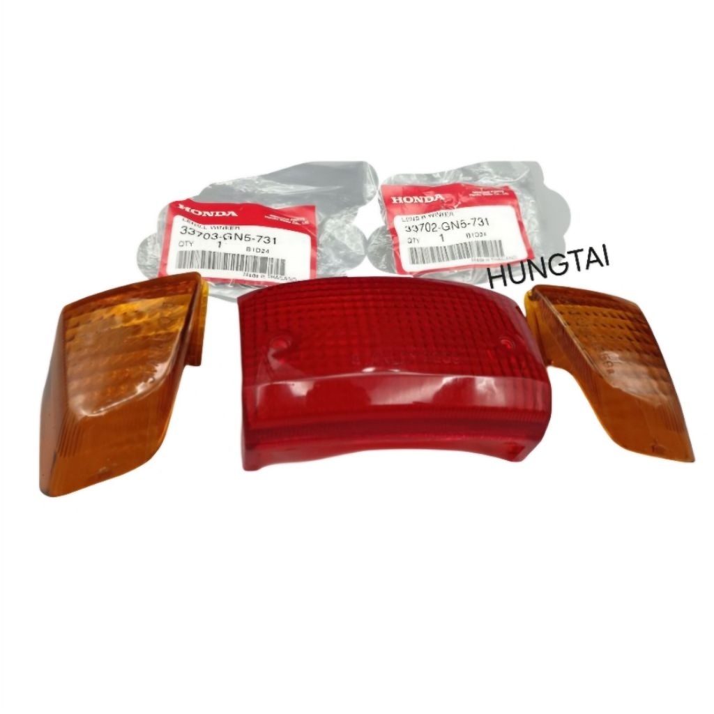 Bộ nắp chụp lái, ốp võ xi nhan đèn hậu DREAM Lùn zin Honda Thái 33703-GN5-731, 33702-GN5-731 - Ảnh 2