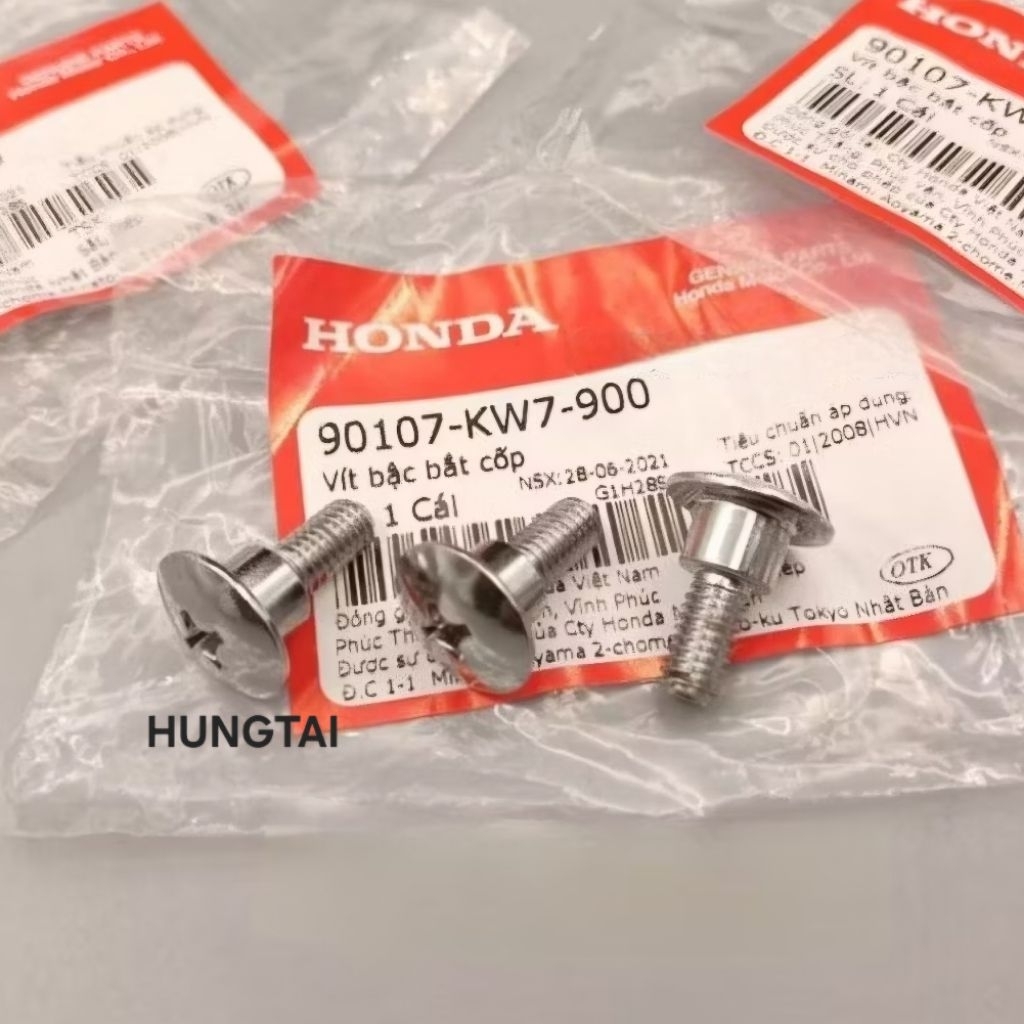 1 Ốc, vít bắt cốp xe WAVE Thái, ALPHA, ZX, RS.... zin chính hãng 90107-KW7-900 - Ảnh 3