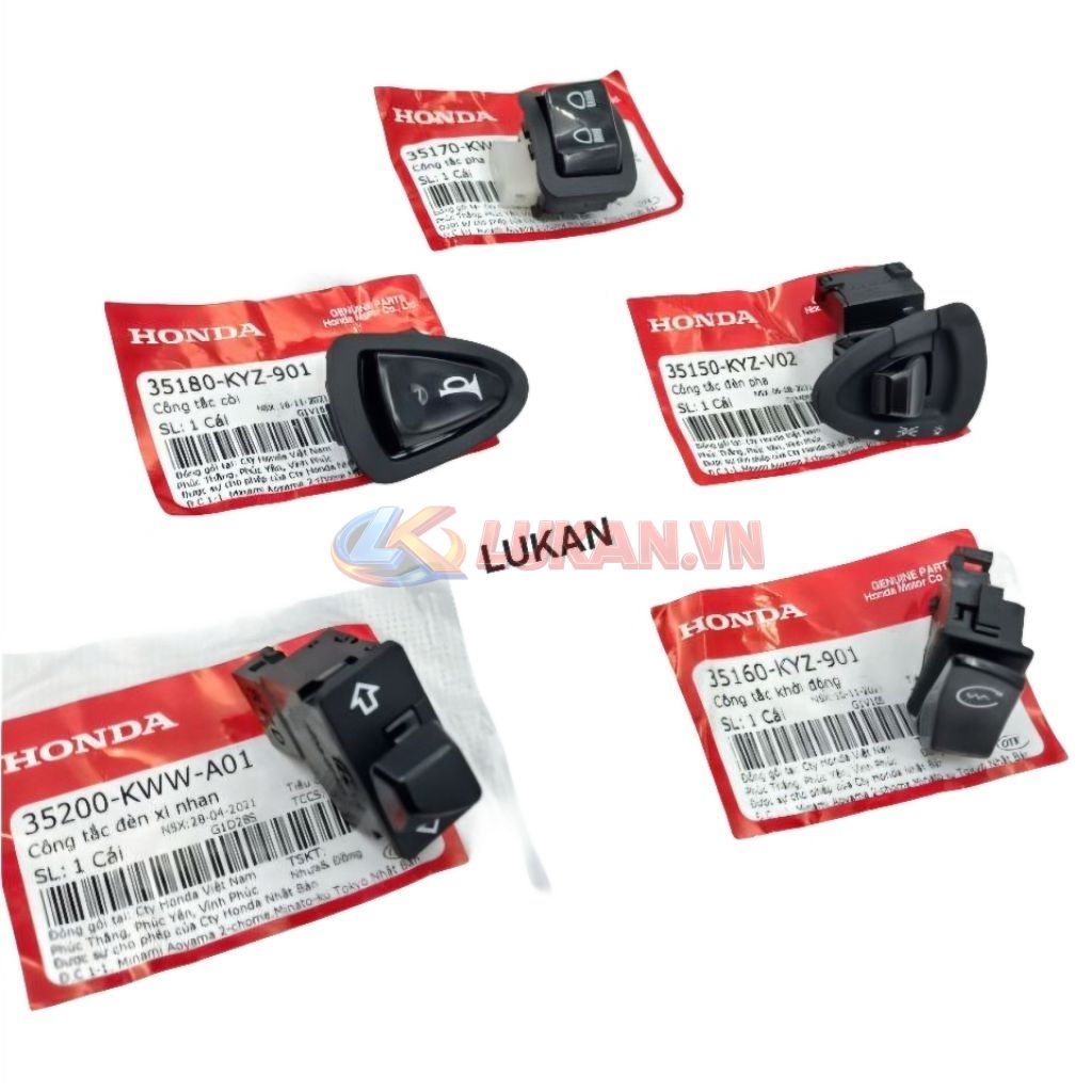 Bộ 5 nút bật, công tắc điện xe FUTURE X 125... zin Honda - Ảnh 4