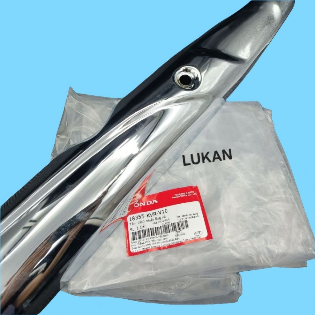 Ốp inox vĩ che thân pô ống xã WAVE A, RS, S100.... zin chính hãng 18355-KVR-V10 - Ảnh 5