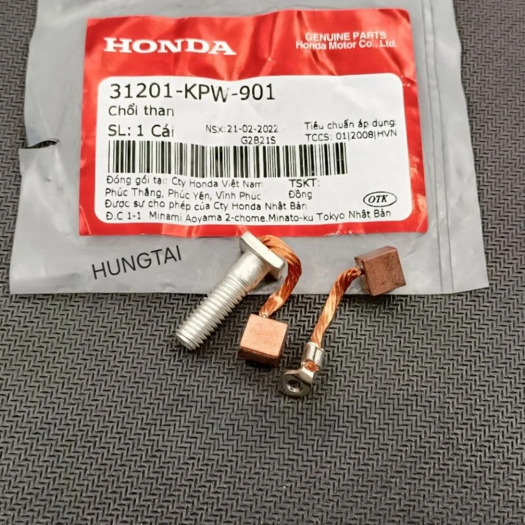 Bộ chỗi than củ motor đề FUTURE 2, NEO, MẬP 125, WINNER, SONIC... zin 31201-KPW-901 - Ảnh 2