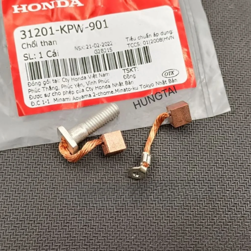 Bộ chỗi than củ motor đề FUTURE 2, NEO, MẬP 125, WINNER, SONIC... zin 31201-KPW-901 - Ảnh 3