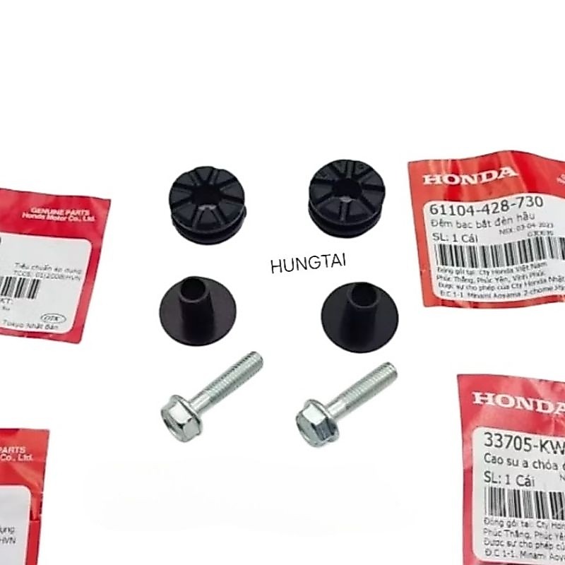 Bộ ốc đệm bắt đuôi đèn hậu xe WAVE Thái, ALPHA, ZX.... zin Honda 61104-428-730 - Ảnh 3