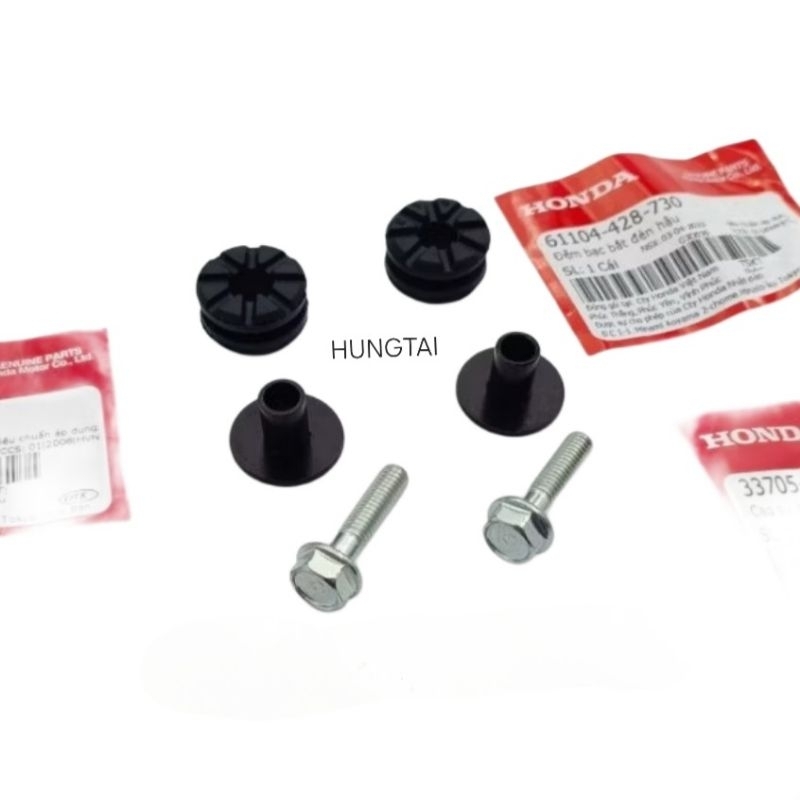 Bộ ốc đệm bắt đuôi đèn hậu xe WAVE Thái, ALPHA, ZX.... zin Honda 61104-428-730