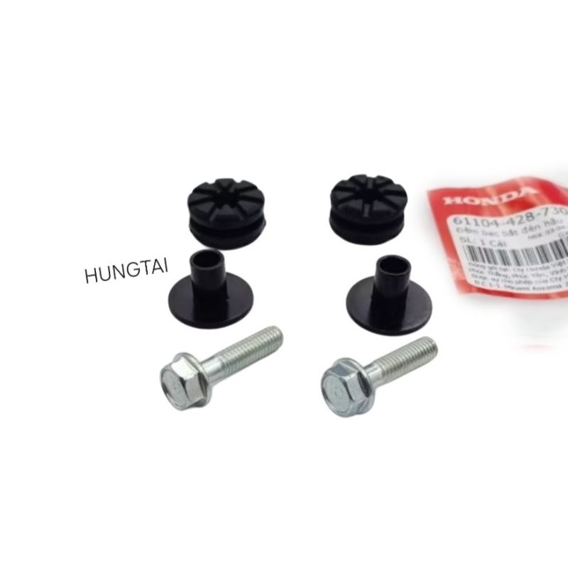 Bộ ốc đệm bắt đuôi đèn hậu xe WAVE Thái, ALPHA, ZX.... zin Honda 61104-428-730 - Ảnh 4