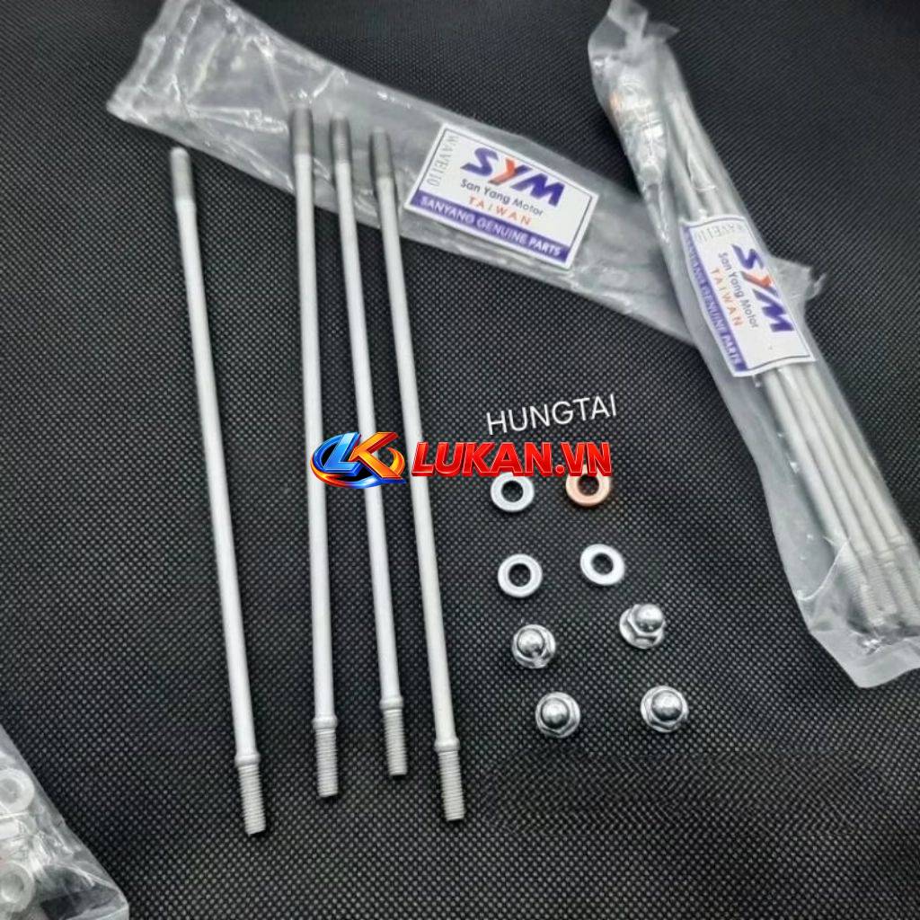 Bộ 4 cây đũa đầu bù rong, lòng xi lanh 78mm WAVE Thái, FUTURE 1... luôn ốc đệm zin SYM 110 - Ảnh 2