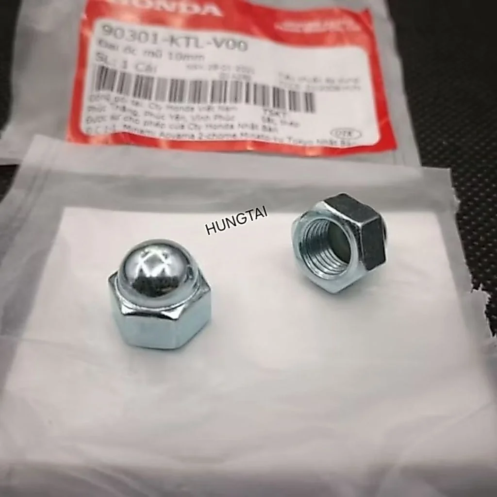 2 Ốc, tán phuộc giảm sóc sau WAVE A, RS, S100, FUTURE... zin 10mm 90301-KTL-V00 - Ảnh 2