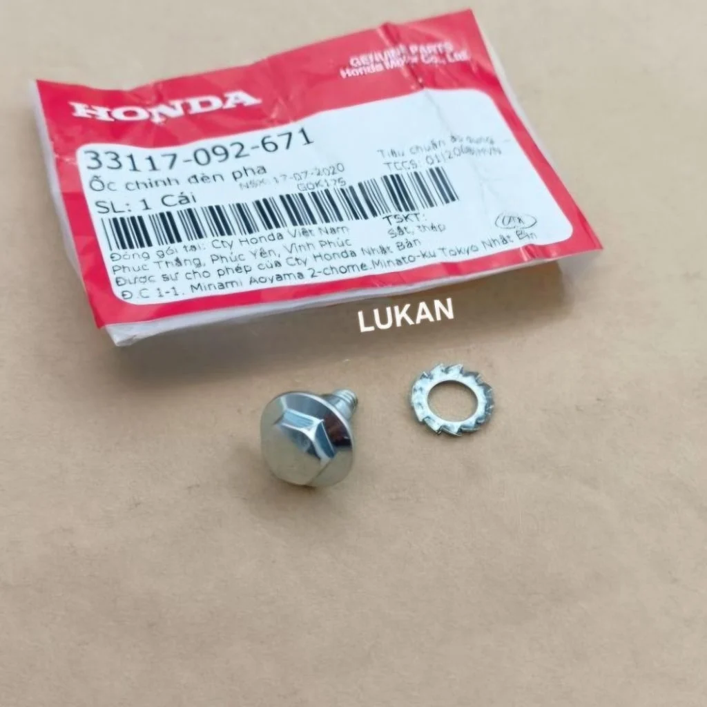 Ốc điều chỉnh chóa đèn pha xe WAVE, FUTURE.... zin Honda 33117-092-671, 90101-GJ6-000 - Ảnh 4