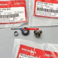 Bộ ốc đệm cao su bắt vĩ che pô, ống xã DREAM, WAVE, FUTURE... zin 90107-KVV-900, 18345-MBT-610, 33619-459-840