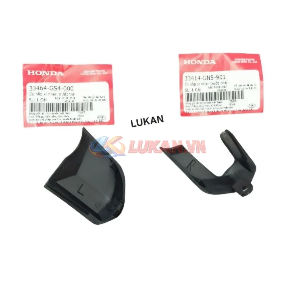 Cặp nắp nhựa đen, chụp ốp đèn xi nhan trước xe DREAM zin Honda 33414-GN5-901, 33464-GS4-000, 33414-GBG-B40 - Ảnh 2