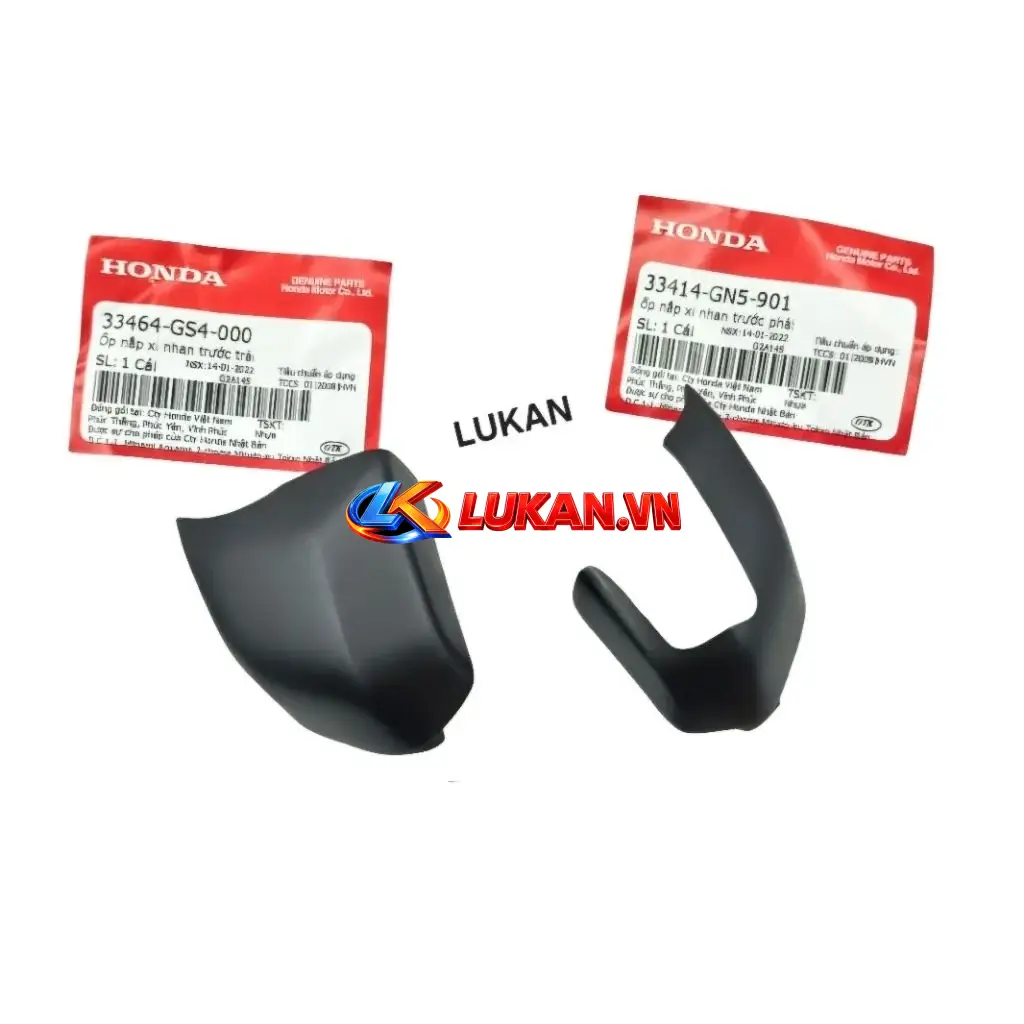 Cặp nắp nhựa đen, chụp ốp đèn xi nhan trước xe DREAM zin Honda 33414-GN5-901, 33464-GS4-000, 33414-GBG-B40
