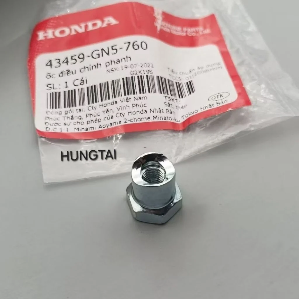 Ốc, tán điều chỉnh phanh, đũa thắng DREAM, WAVE, FUTURE.... zin 43459-GN5-760 - Ảnh 3