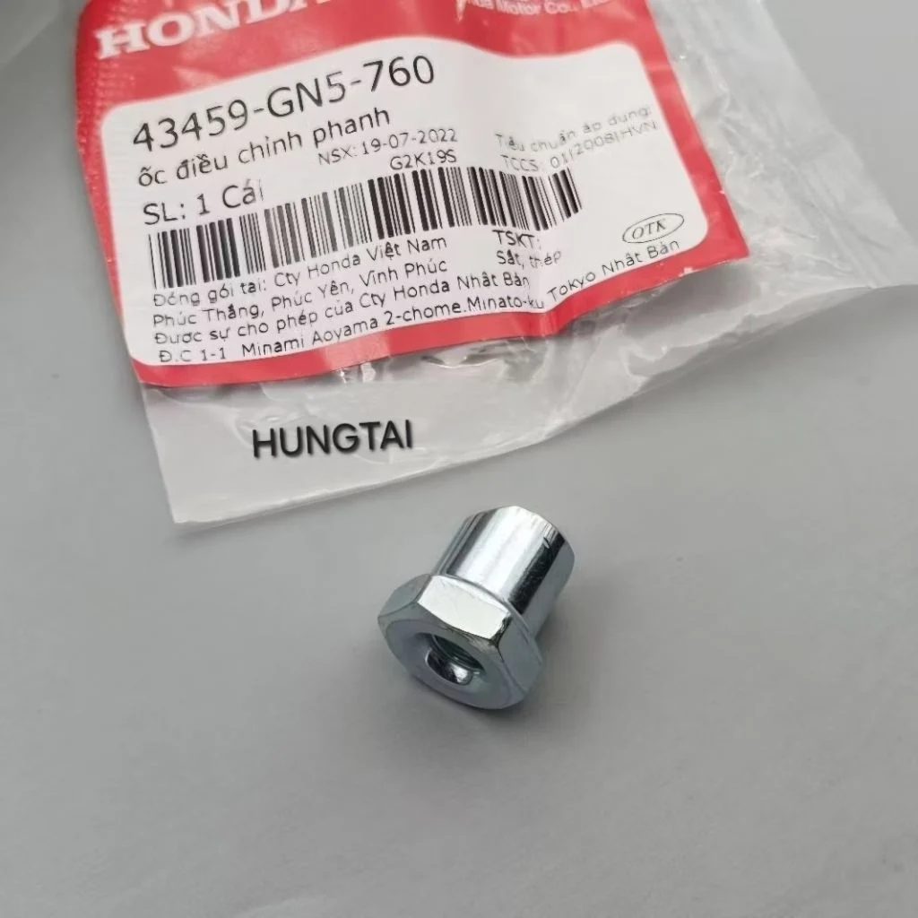 Ốc, tán điều chỉnh phanh, đũa thắng DREAM, WAVE, FUTURE.... zin 43459-GN5-760 - Ảnh 4