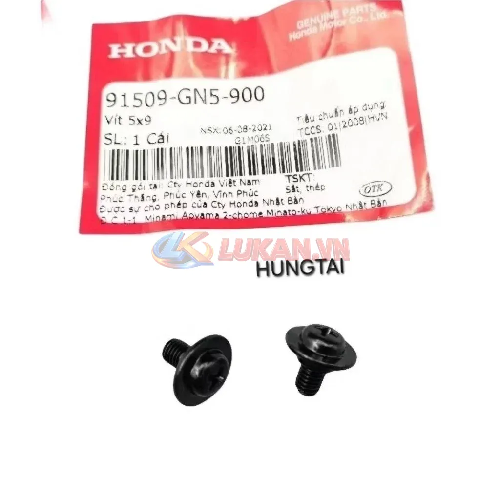 1 ốc nẹp sườn thùng xăng, đồng hồ xe DREAM zin Honda. vít 5x9 91509-GN5-900 - Ảnh 4