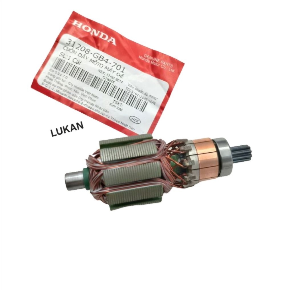 Lõi ruột, củ motor đề khởi động xe DREAM, WAVE... zin Honda 31208-GB4-701 - Ảnh 2