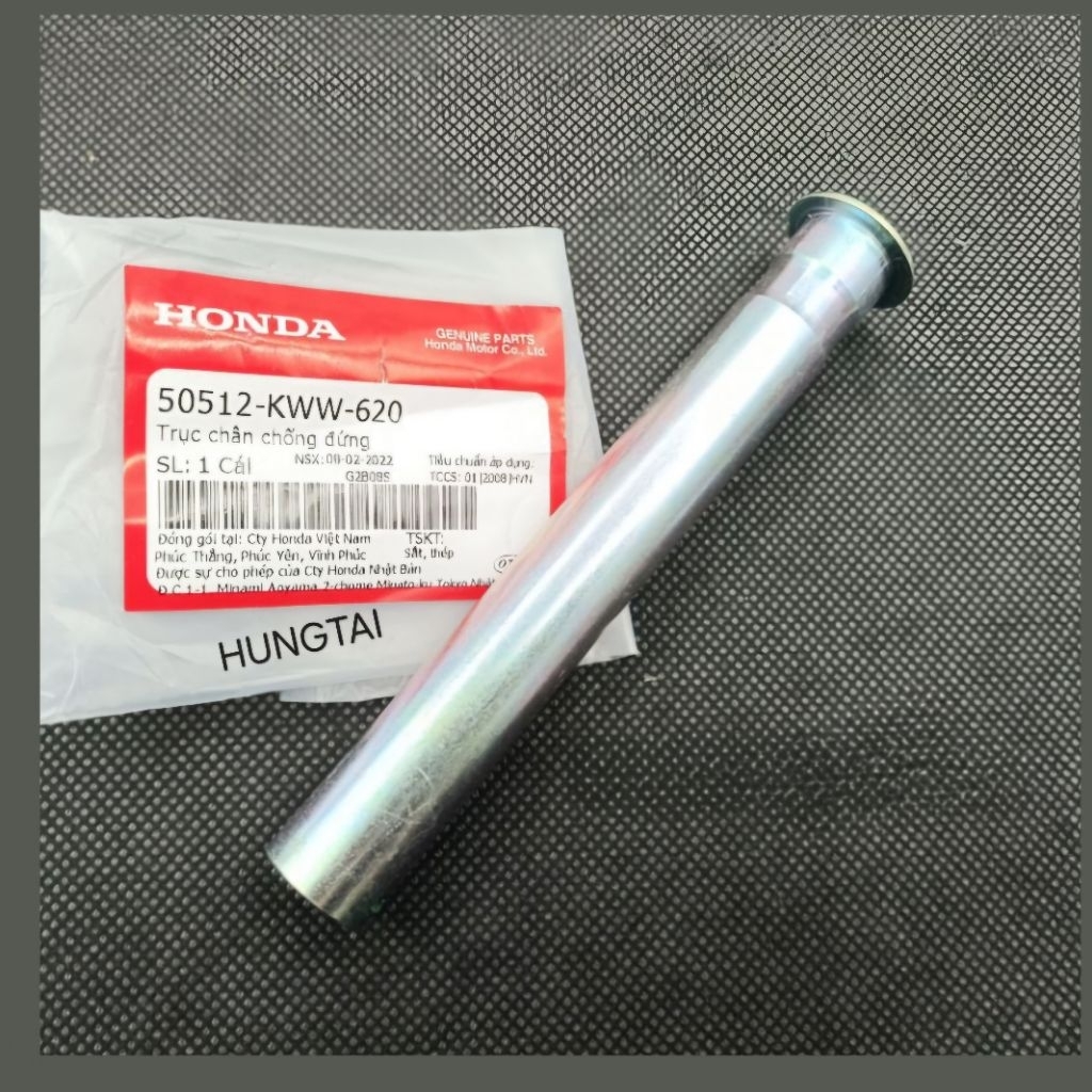 Trục, cốt chân chống đứng WAVE S110, RSX, BLADE, A110... zin Honda 50512-KWW-620