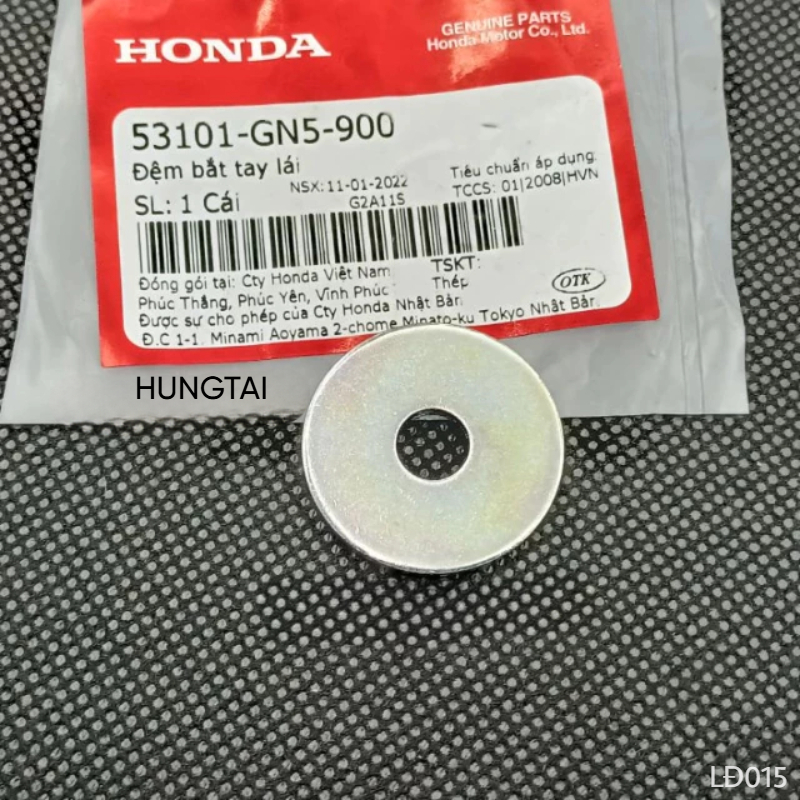 Đệm phẳng, lông đền bắt ghi đông sọ khỉ tay lái DREAM, WAVE, FUTURE... zin 53101-GN5-900