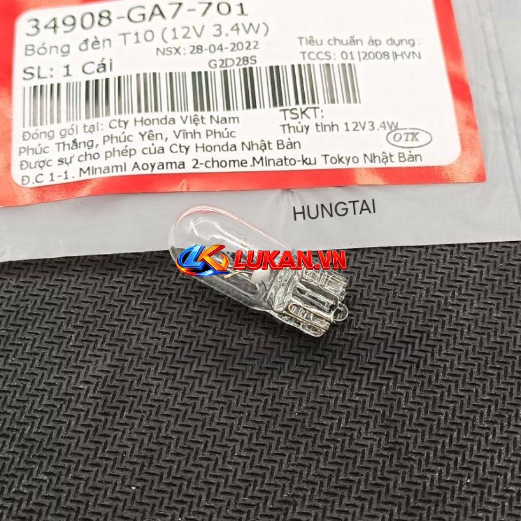 Bóng đèn demi xi nhan DREAM, WAVE, FUTURE... T10 (12V 3.4W) zin 34908-GA7-701 - Ảnh 6