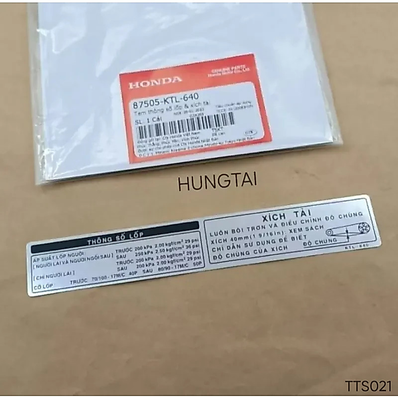 Tem dán hộp xích, sên cacte WAVE A, ALPHA, RS, S100, RSX... thông số zin Honda 87505-KTL-640 - Ảnh 4